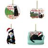 Christmas Black Cat Charm Pendant Acrylic Ornament Tree Decoration Hanging Decor