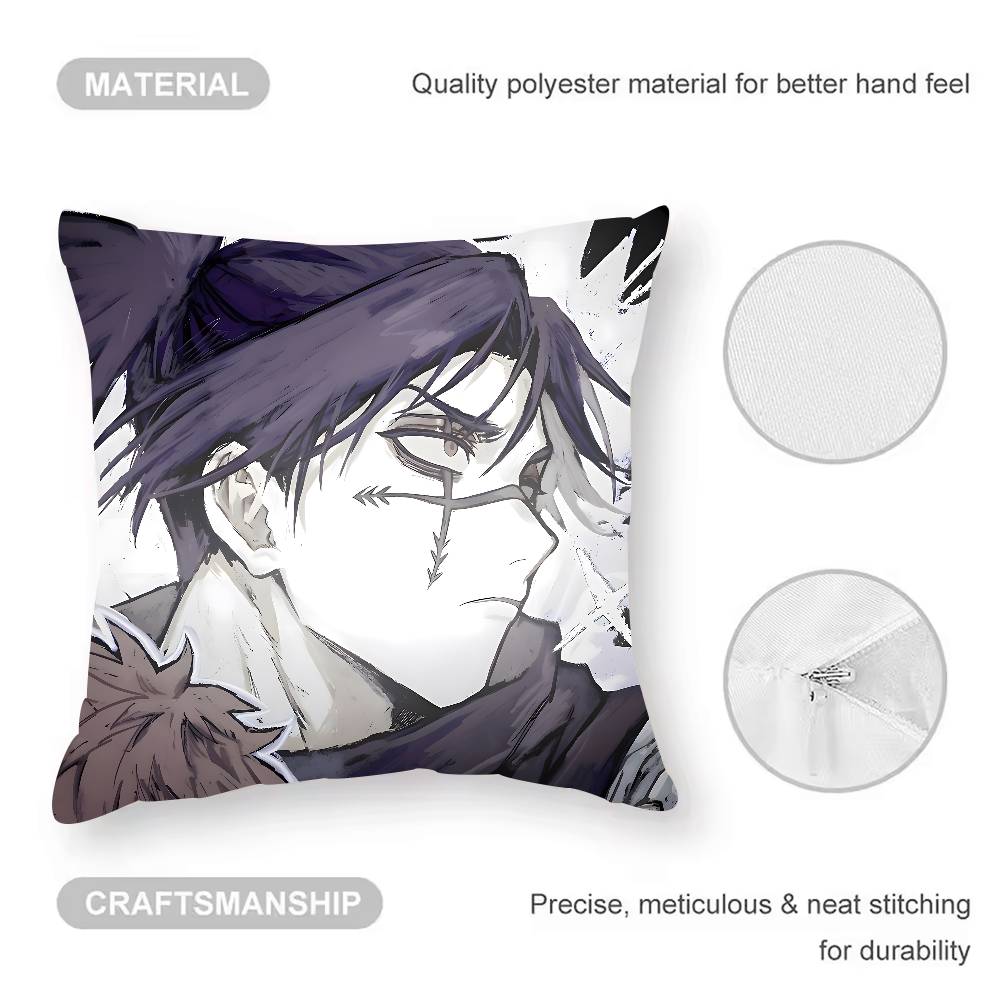 C-Choso J-Jujutsu K-Kaisen Anime Pillow Case Anti-dustmite Pillowcase Invisible Zipper Silky Short Plush Sofa Cushion Cover