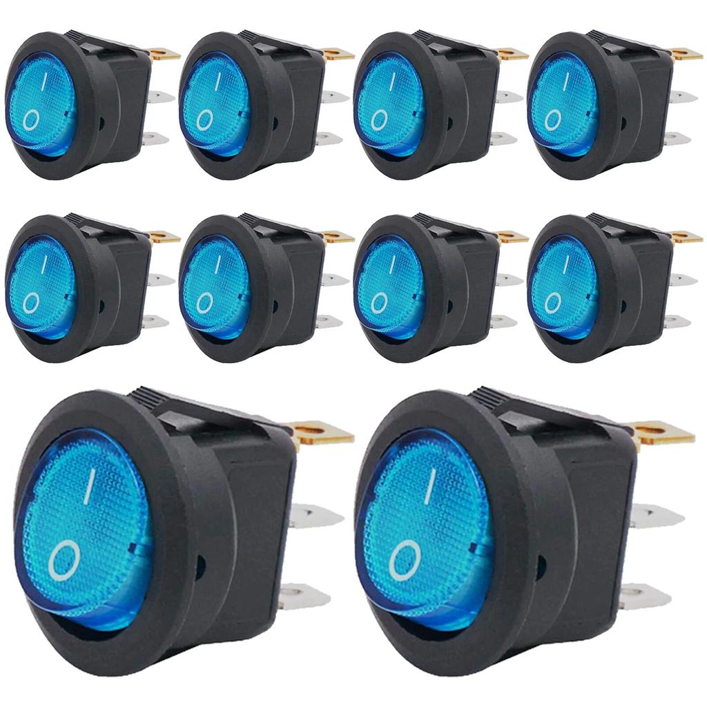 8 buc KCD1 On/Off 3 pini 2 poziții Snap 20A 12V LED Roșu Comutator Basculant Rotund pentru Barcă cu LED Pentru Înlocuire DIY Casnic