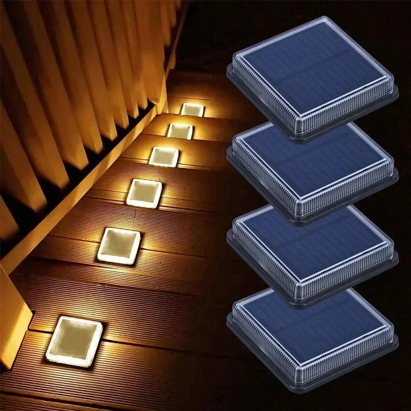 LED Solar Power Disk Light Outdoor Garden Solar Underground Light Deck Light Spotlight Buried Led Lamp Garden Decor
