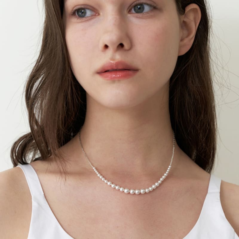 

KINDABABY pure swa gradation necklace silver