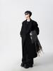 Men's Black Wool Trench Coat - Korean Style, Mid-Length, Over-the-Knee for 2025 Spring/Autumn