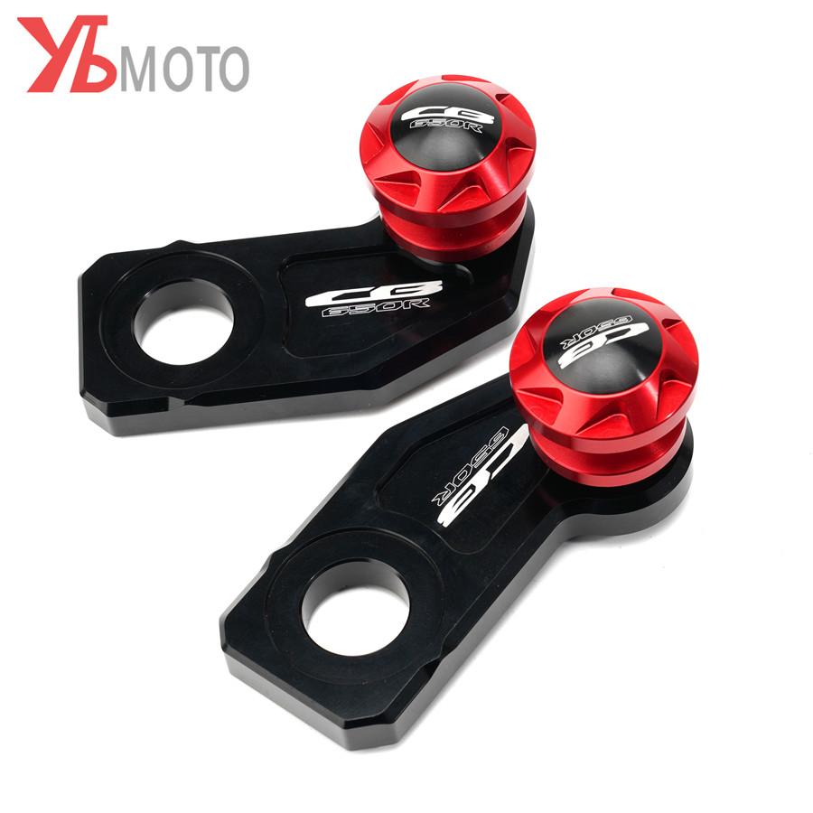 Logo CB650R Motorcycle Chain Adjustment Block Frame swingarm Spools sliders For Honda CBR650R CB 650R CBR 650R