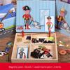 Wood Magnetic 3D Puzzles with Lid Educational Magnetic Stickers Easy To Storage Reusable Wooden Puzzles Magnet Book