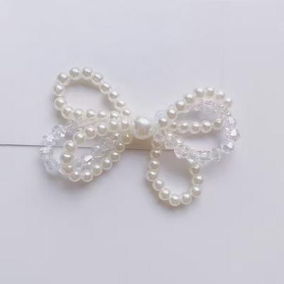 Vintage Kristallrosett Flätad Pärla Dubbellager Rosett Accessoarer DIY Kläder Skor Hattar Och Accessoarer