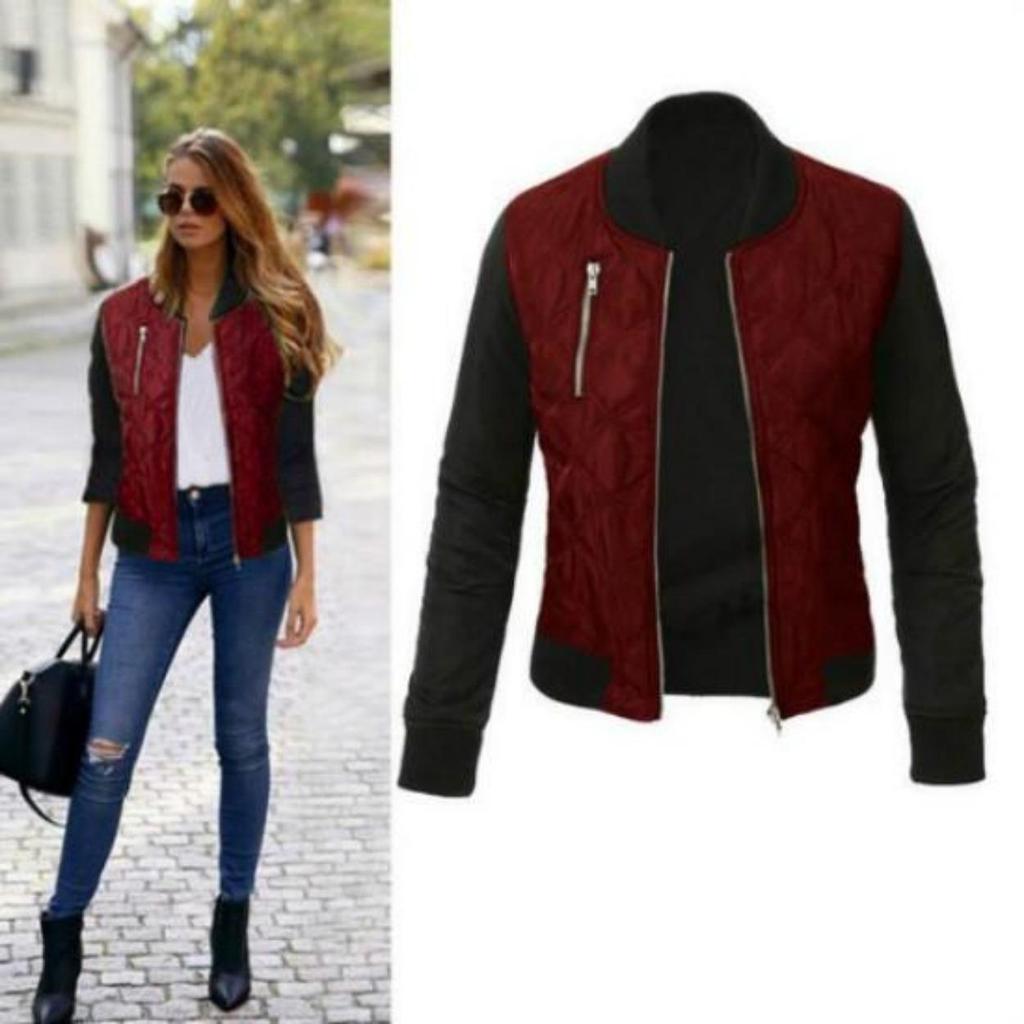 Giacca casual patchwork a maniche lunghe da donna primavera autunno inverno 2019 Plus Size 3XL