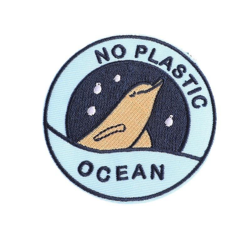 Embroidery Label Marine Animal Patch Sticker Protect the Environment Clothing Accessories Embroidery Sticker Cloth Sticker