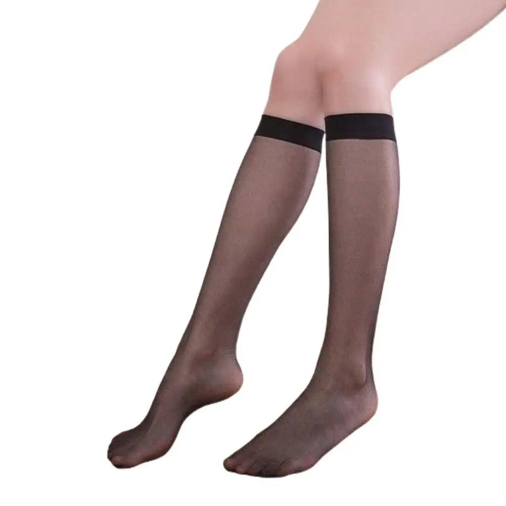 Women Ultra-thin Nylon Stockings Summer Long Socks For Girls Transparent Elasticity Ladies Knee Socks