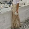 2025 Spring/Autumn Women's Long Sequin Midi Skirt - Europe & US Style