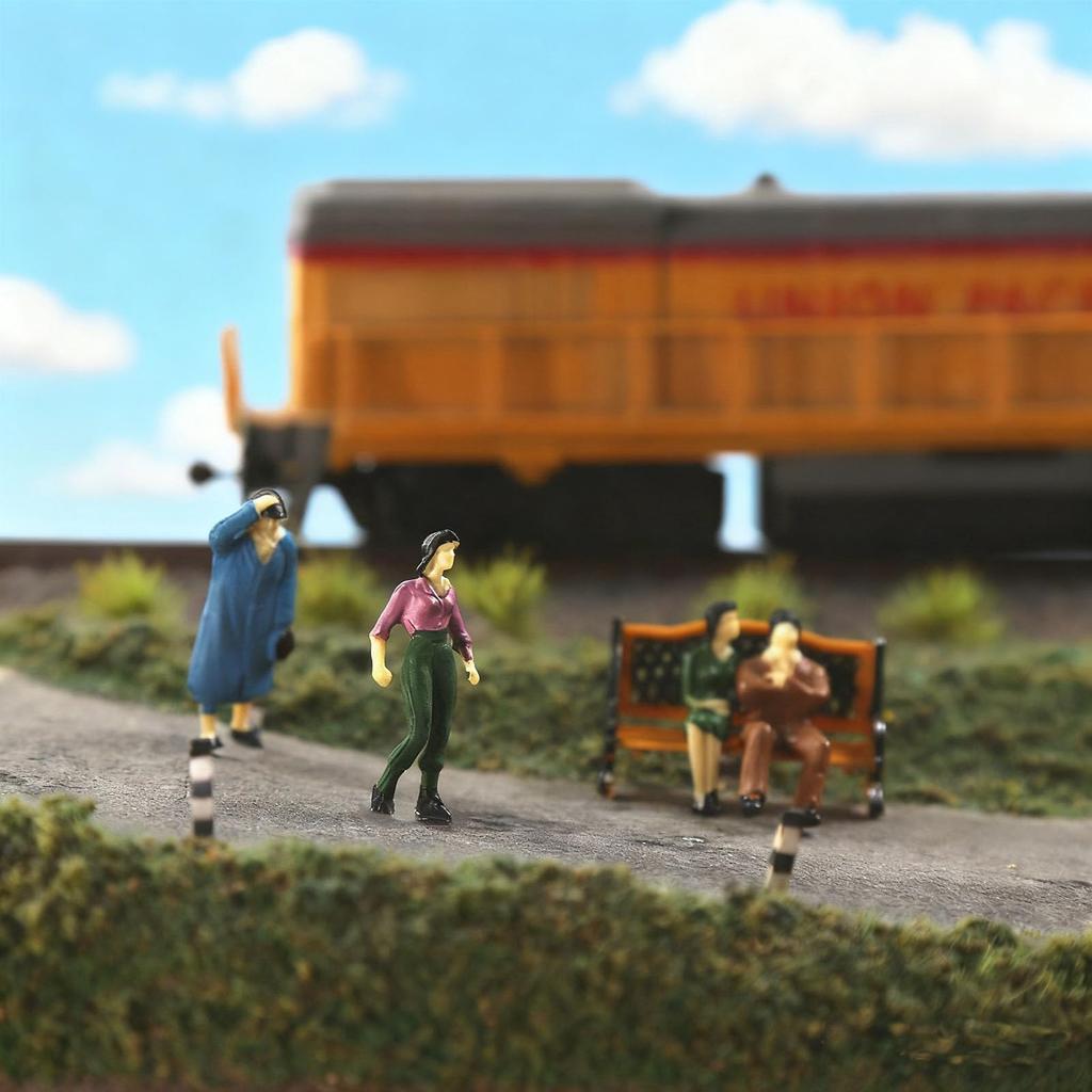 Diorama Human 50 Painted Figures for Miniature Model Educational DIY Collection Figures, 150 Scale, 35mm, Pieces, Gardens, Railways, Buildings,