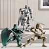 14cm Medieval Warrior Robot Action Figure, Articulated Steampunk Knight Doll, Plastic Posable Model for Desk Display & Fidget Toy