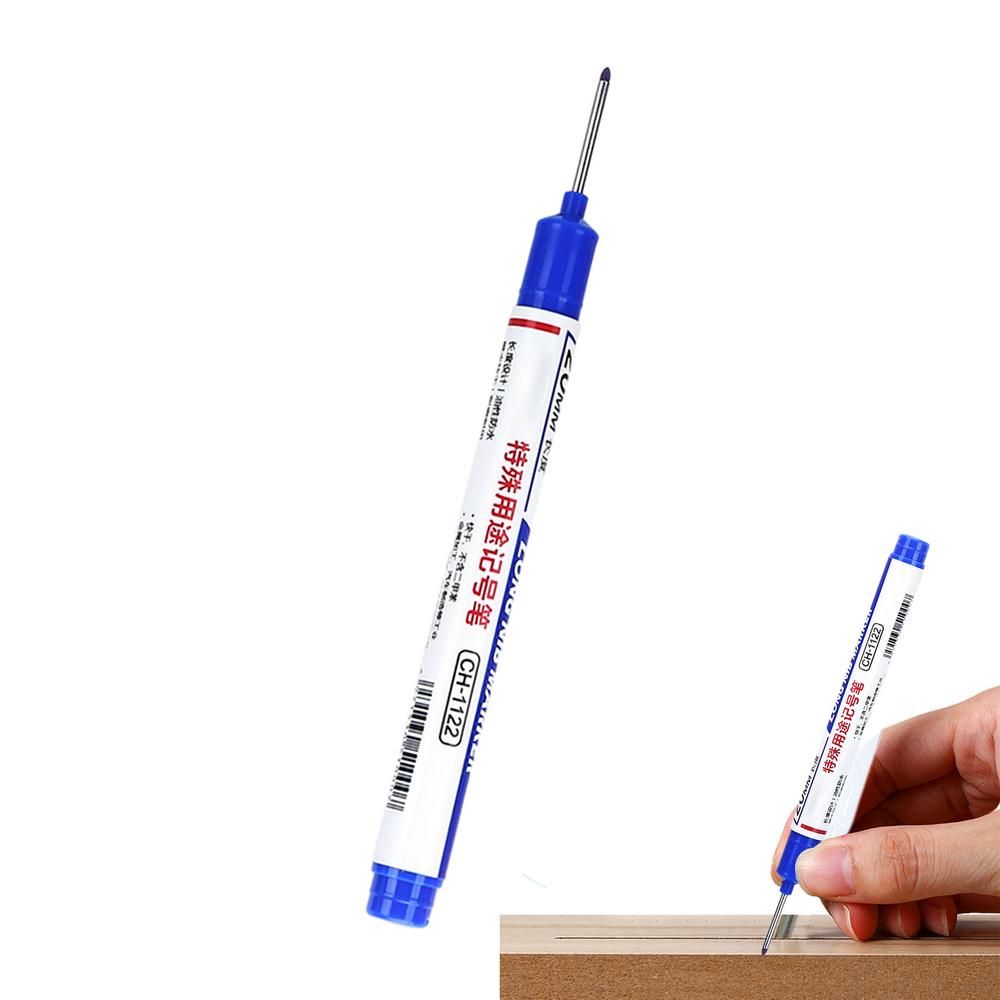 Long Head Deep Hole Marker Long Nose Mechanical Pen Drill Hole Marker Colorful Waterproof Carpenter Ink Marker Pen For Glass