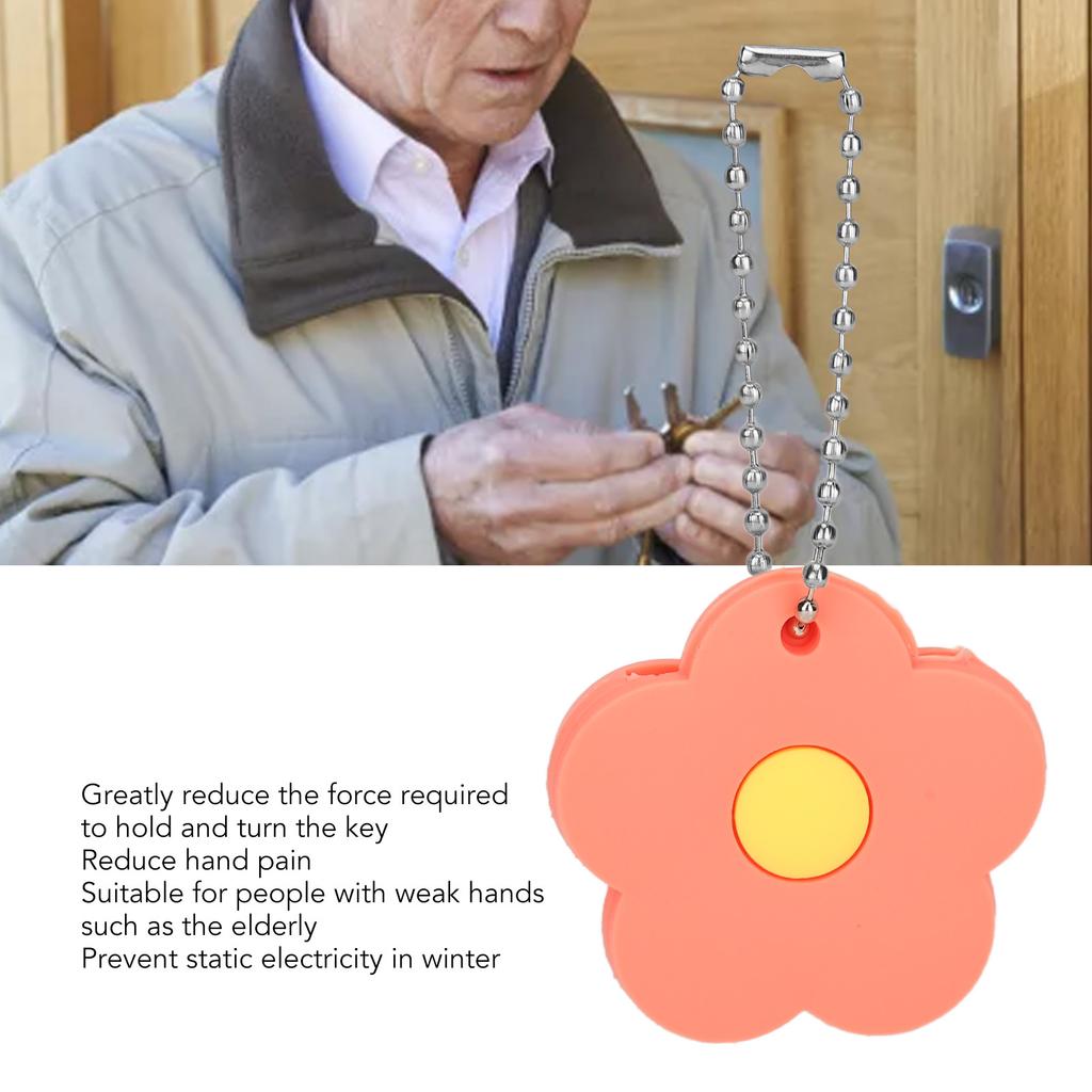5Pcs Key Turner Aid PVC Cover  or Elderly Grip Accessories for Home Petal Shape L