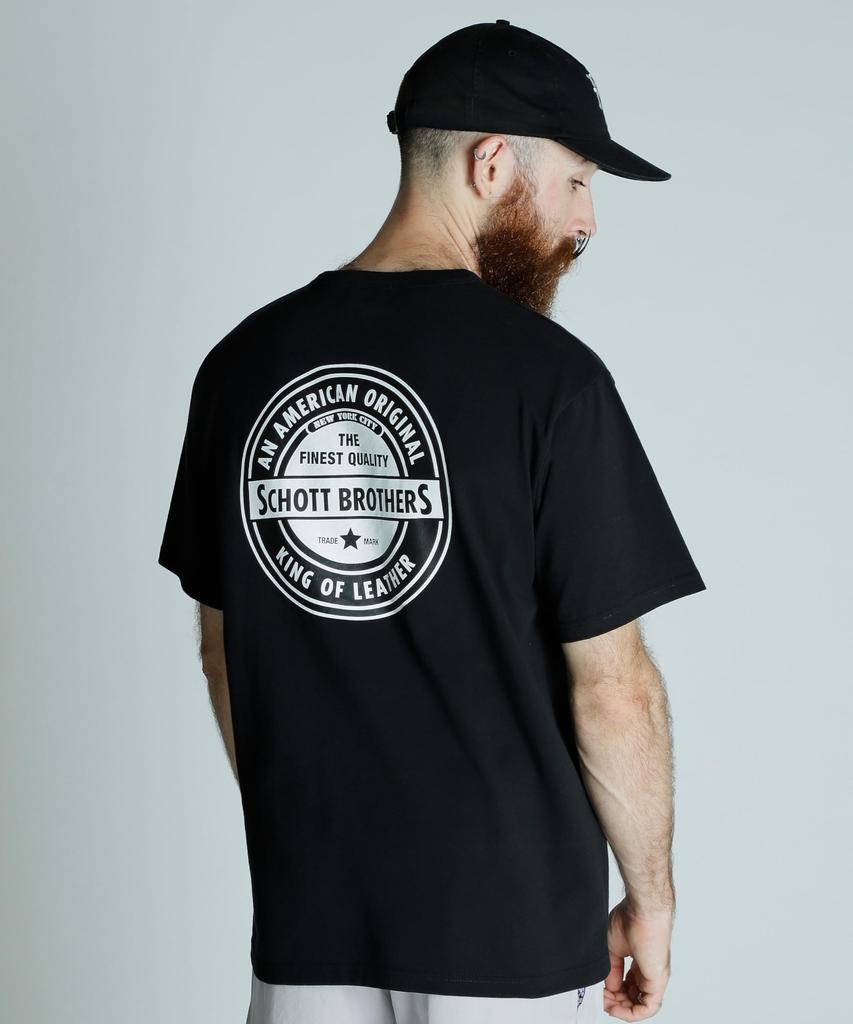 Schott Oval Logo T-Shirt, Men's, Size L, 010, Black, 782-5134031
