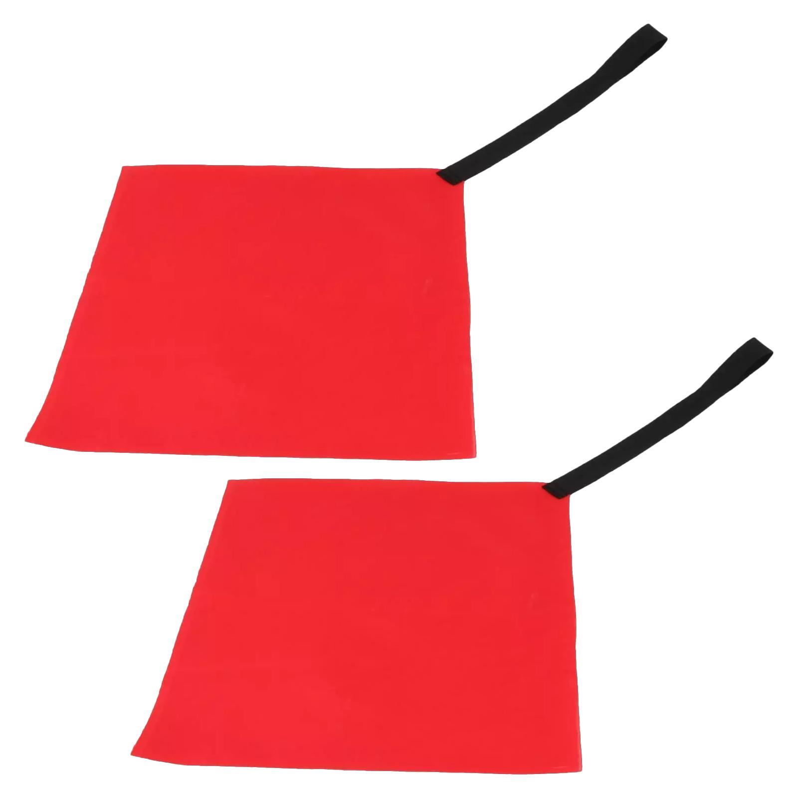 2Pcs Safety Travel Flags Kayak Warning Flags with Webbing Canoes Redness Warning Flags Travel Trailer Towing Accessory 1