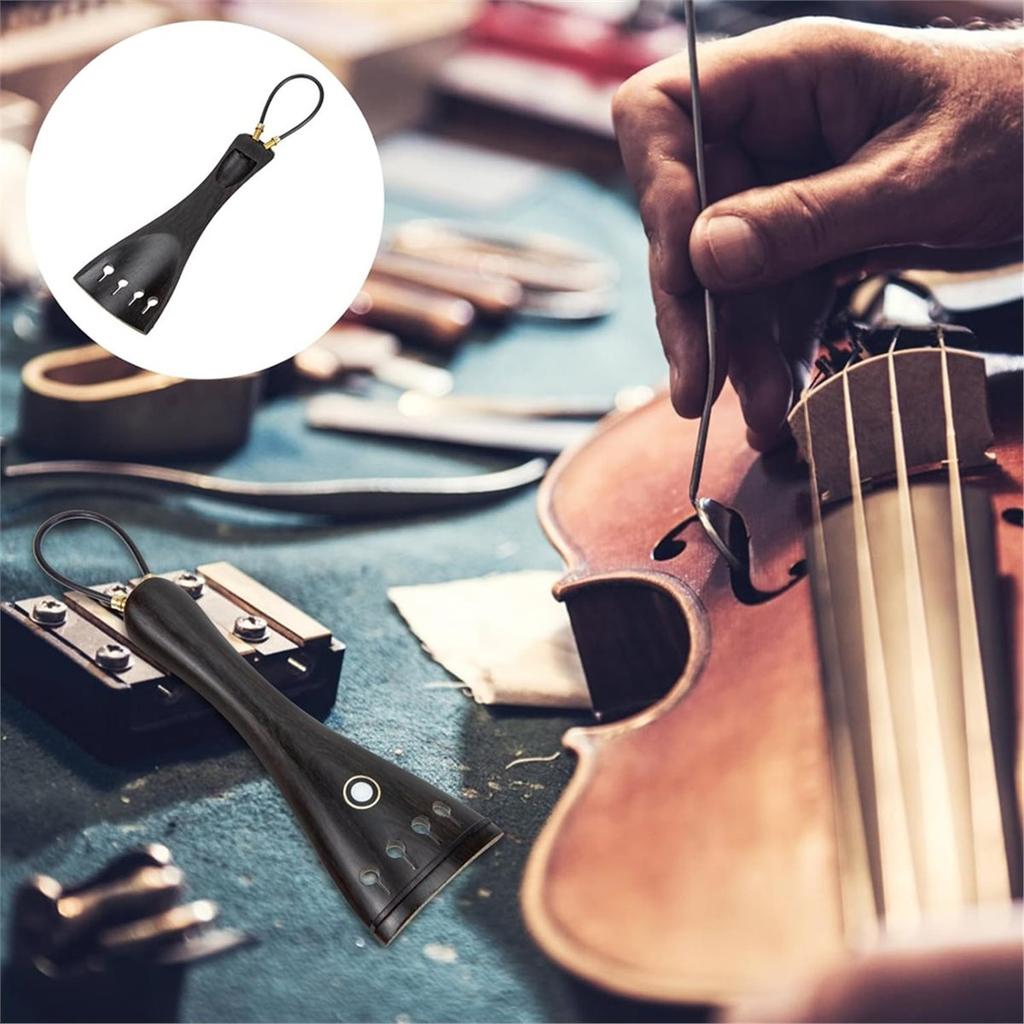 Violin Tailpiece Ebony Replacement String Board Violin Parts Accessory for Orchestral Strings Instrument4/4