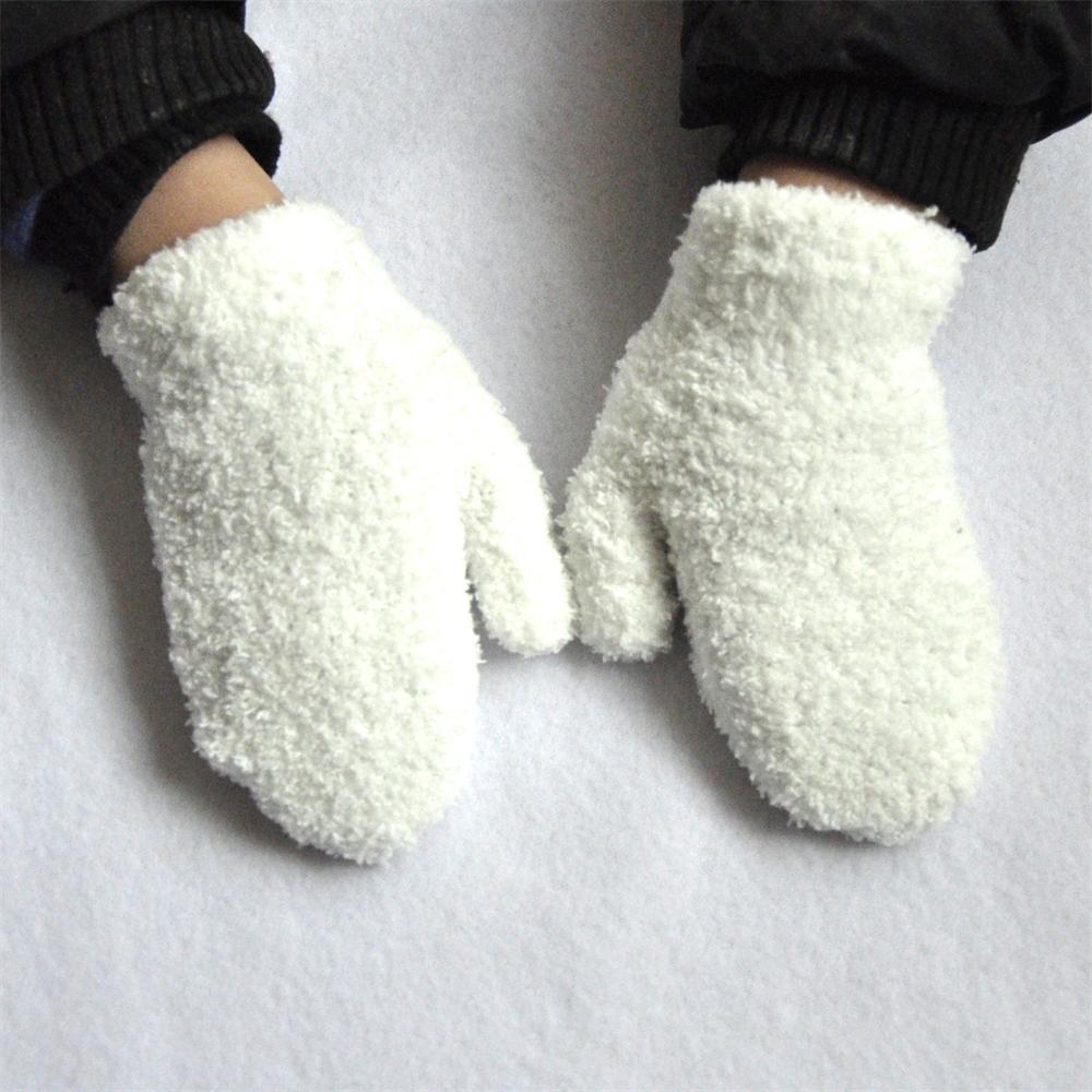 Baby Boys Finger Gloves Children Late Autumn And Early Winter Knitting Simple Style Baby Girls Warm Mittens 0-4 Years Old