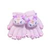 Kuromi Winter 2025 Unisex Kids' Nail Art Anti-Freeze Gloves - Thickened Five-Finger Design
