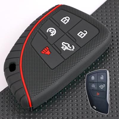 For Chevrolet Silverado GMC Sierra Buick 2022 2023 2024 Car Silicone Remote Smart Key Fob Chain Ring Protector Case Cover Holder