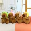 Kawaii Cute Capybara Plush Toy with Turtle Bag Strawberry Cap Kids Gift Home Decoration Soft Plush Animal Stuffed Toy