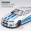 CNAUID1 JDM 1:32 Nissan Skyline GTR R34 Toy Car Model Diecast Vehicle Miniature Simulation Children Collectibles Ornaments Holiday Gifts
