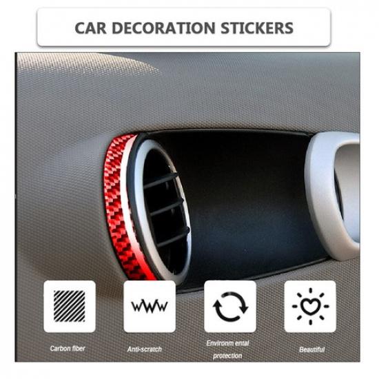 2Pcs Red Carbon Fiber Door Air Vent Outlet Cover Trim For Nissan 350Z 2003-09