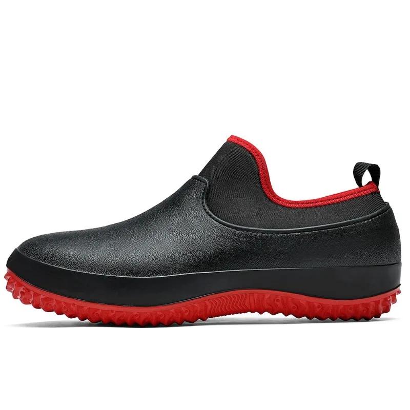 Vintage Kalosze Męskie Buty Robocze Bezpieczne Wodoodporne Męskie Buty Kucharza Botki dla Pary Wsuwane Buty Ogrodowe Duży Rozmiar 48