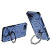 KEYSION Shockproof Magnetic Case for iPhone 16e Soft Silicone+PC Upright Live Metal Ring Stand Phone Back Cover for iPhone 16e