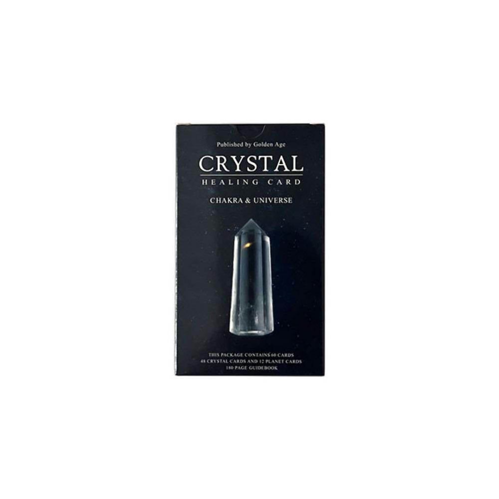 12x7cm Crystals Healing Cards, Oracle Deck Games Electronic Guidebook 60 Pcs Cards (48 Crystal Cards & 12 Zodiac Cards)