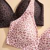 Jelly Glue Underwear Women's Personality Leopard Print Printing Seamless Invisible Thin Large Chest Small Soft Support Bra
