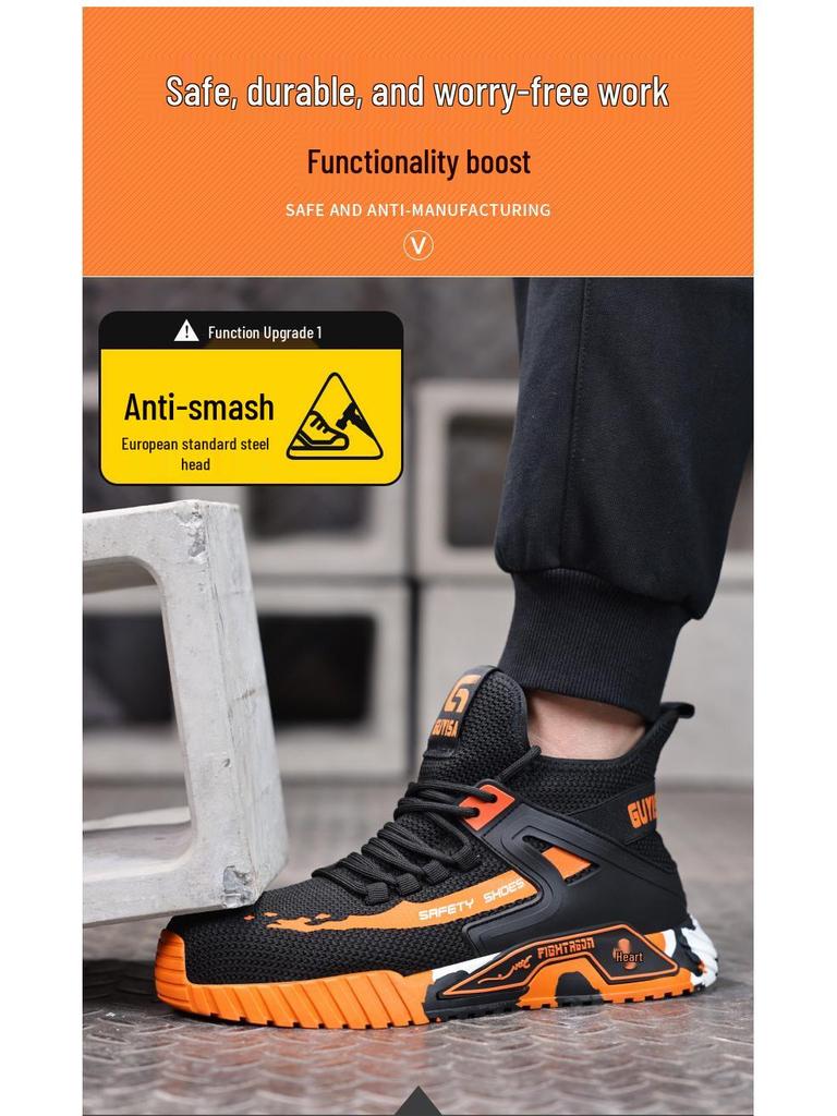 Men's Steel Toe Safety Shoes: Anti-Smash, Anti-Puncture, Wear-Resistant, All-Season Work Protection