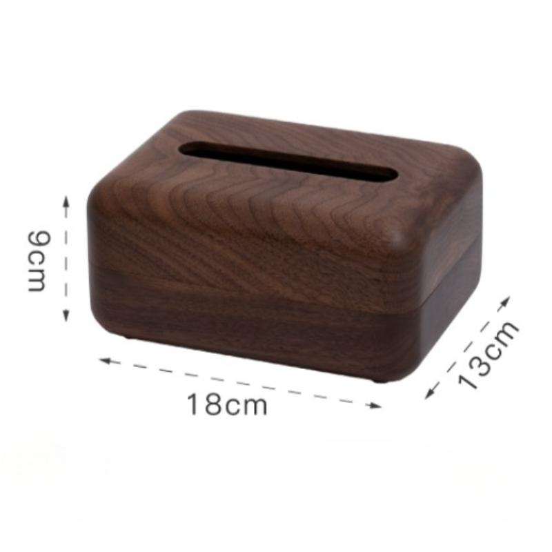 

Деревянная коробка для салфеток Многофункциональный органайзер из цельного дерева Настольный органайзер с дистанционным управлением Черный орех Роскошь Простой