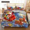 Red Christmas King Queen Duvet Cover Cartoon Santa Claus Bedding Set For Kid Boy Girl Happy Holiday 2/3pcs Polyester Quilt Cover
