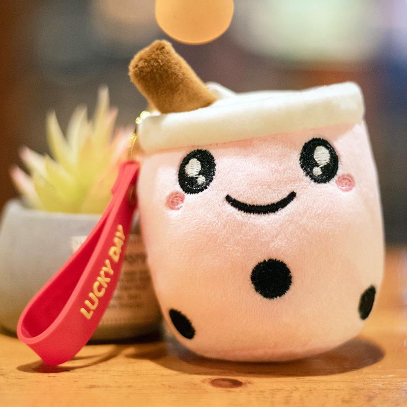 Adorable Milk Tea Cup Plush Keychain for Backpacks and Cars 10cm - 0.01kg
