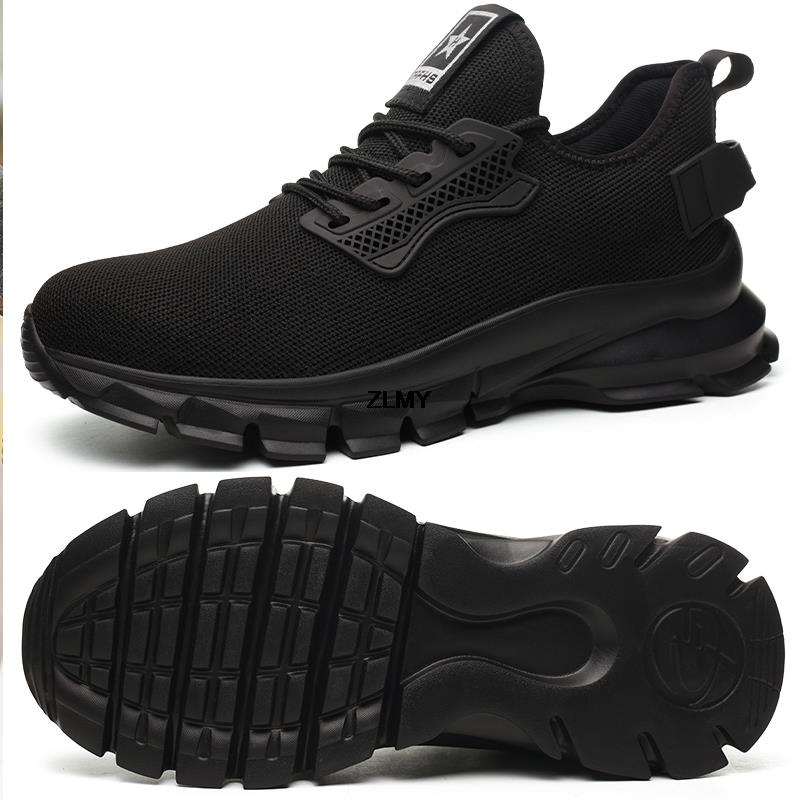 Fashion ZLMY NEW Safety Shoes Men Steel Toe Sneaker Lightweight Puncture Proof Safety Work Boots Man Breathable Working Shoes Anti-smash