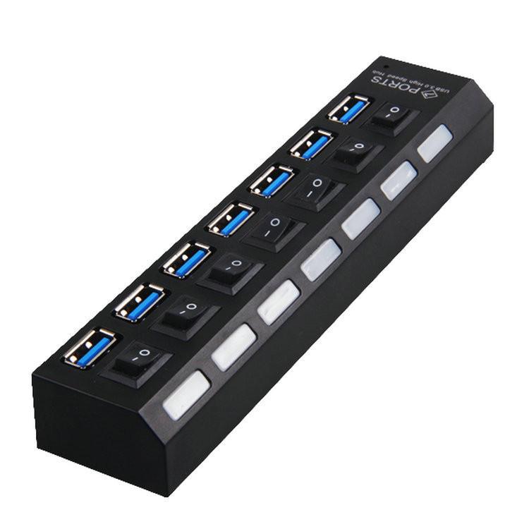 USB 3.0 7-Port High-Speed Expansion Hub with Power Switch