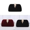 Stylish Velvet Square Bag With Lock Closure And Phone Pocket For Dressy Occasions