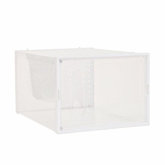 Durchsichtiger Schuhkarton aus Kunststoff, platzsparend, stapelbar, Schuhaufbewahrungsbox, Sneaker-Behälter, Kofferbehälter mit Deckel, Schuh-Organizer für den Schrank