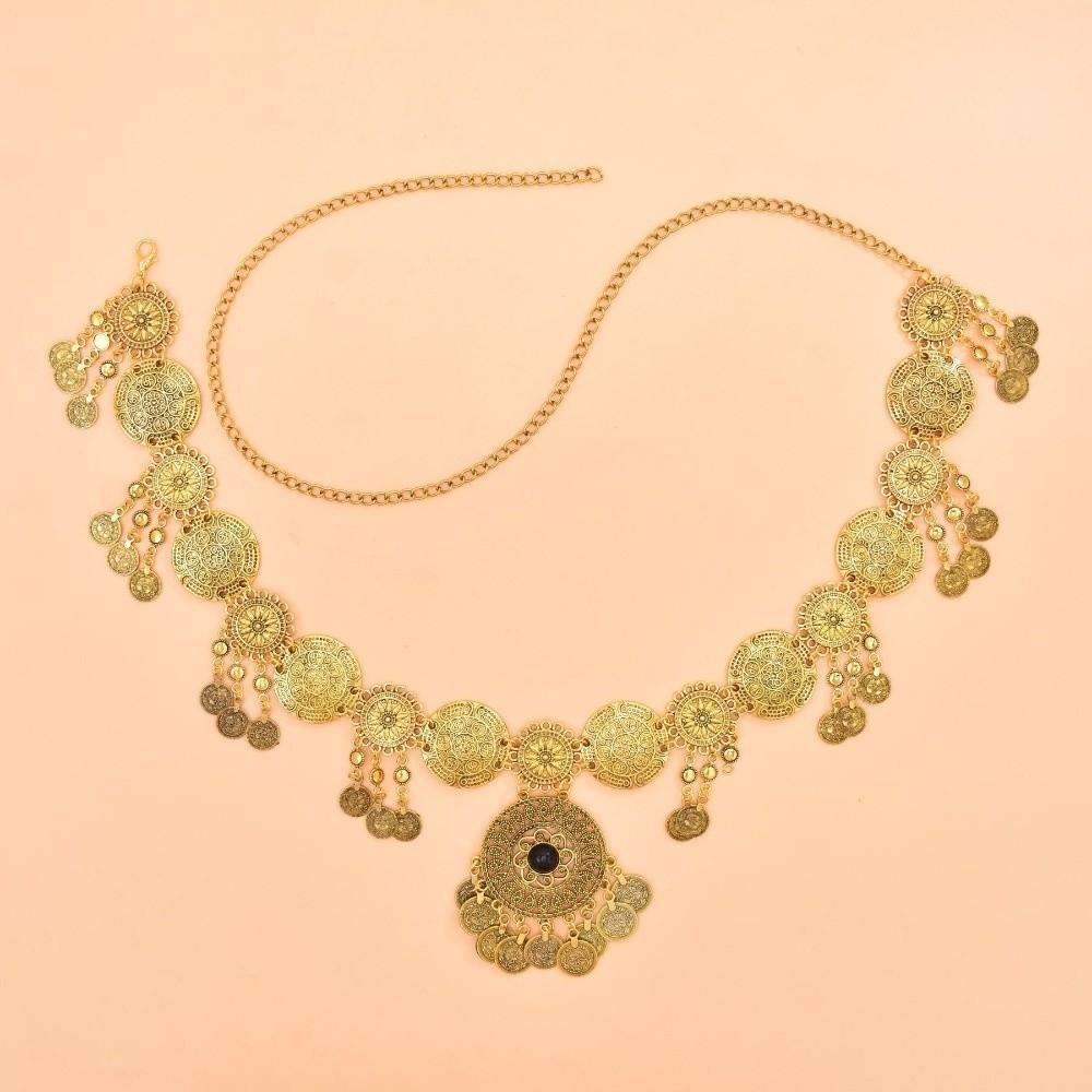 Metal Ethnic Style Belt Pendant Body Chain Versatile Tassel Belly Chain Festive