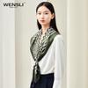 WENSLI Double-Sided Houndstooth Mulberry Silk Scarf