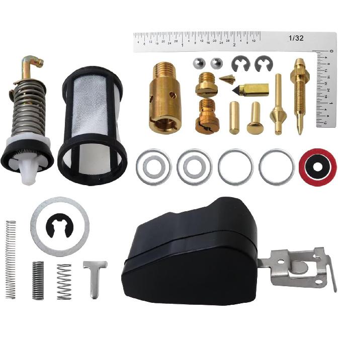 Carburetor Rebuild Kit 3302-804844002 1389-9562A1 1389-9563A1 for Mercruiser Marine 2 Barrel 165Hp (For Merc 3.7L, 224 cid, Inline