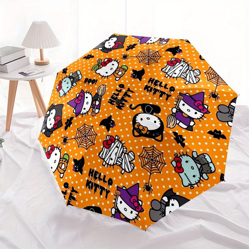 1pc Hello Kitty Halloween PatternUmbrella with Plastic Handle,Suitable for All Seasons Home Travel Outdoor UmbrellaSanlio173