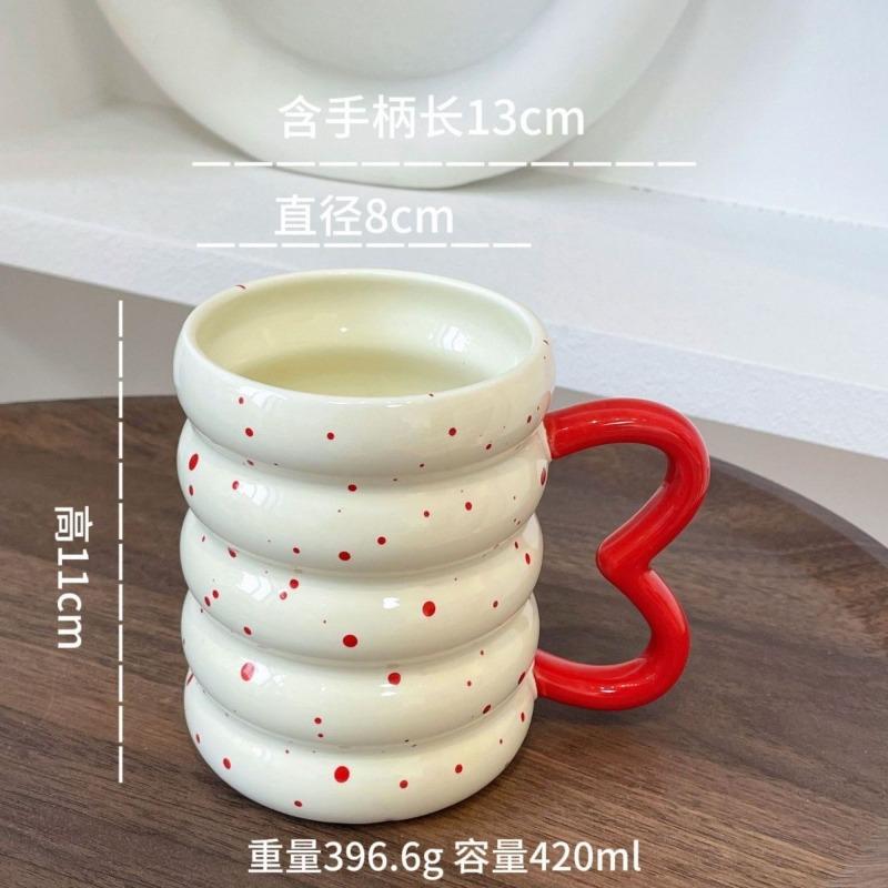 

Милая керамическая кружка с ручкой-бабочкой, креативная кружка-шина с брызгами краски, набор для питья для дома и офиса, 420 мл, рождественский подарок, посуда для напитков 420ml красный