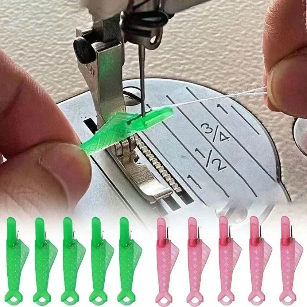 

5/10 шт. пластиковый инструмент для вставки иглы в форме рыбы, мини-нитевдеватель, автоматический швейный нитевдеватель