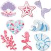 Mermaid Tail Embroidery Cloth Sticker Coral Shell Pearl Patch Sticker Computer Embroidery Label Small Conch Starfish Chapter Boy