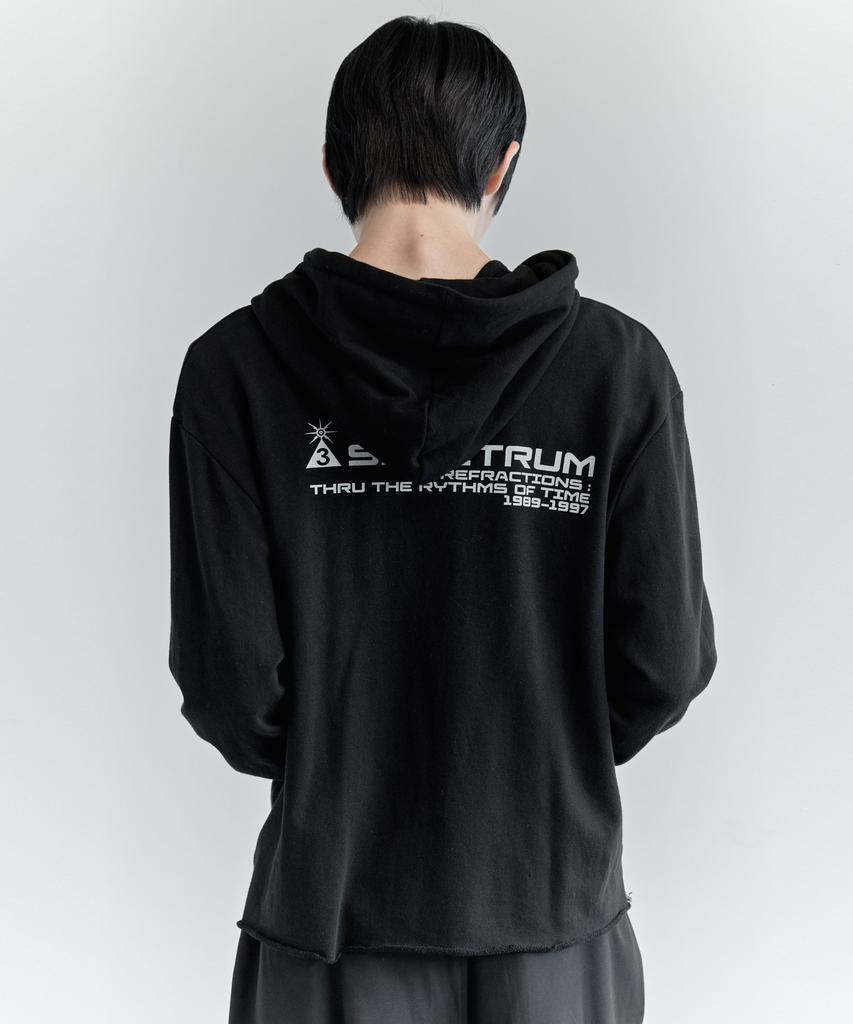 Kiryu Cut Off Hoddie Zip Up_Black
