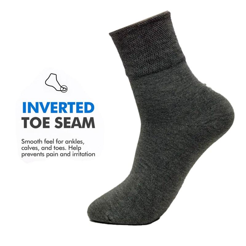 Plus Size Diabetic Socks Men Women Mid Calf Bamboo Fiber Antibacterial Odor Resistant Breathable Comfort Fit