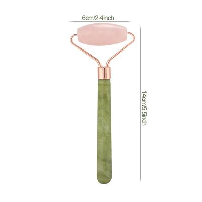 Jadestone Roller Face Massager Skin Tightening Lifting AntiWrinkle Facial Massage Instrument(Pink QuartzJadestone Single Head )