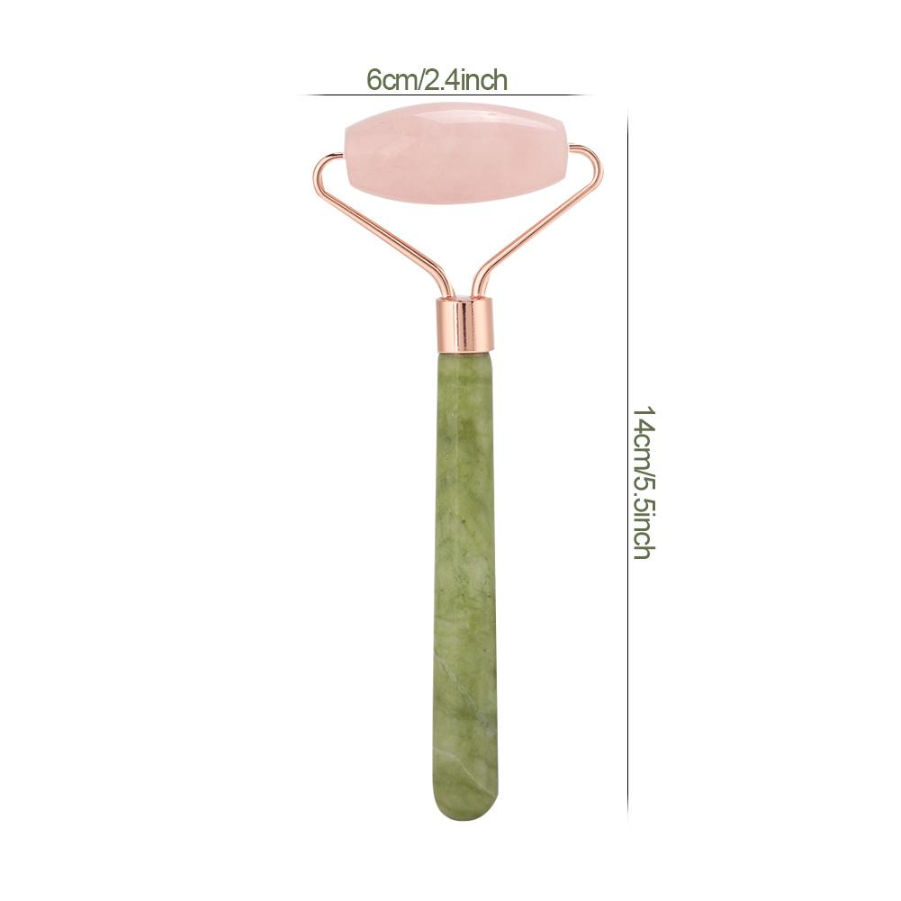 Jadestone Roller Face Massager Skin Tightening Lifting AntiWrinkle Facial Massage Instrument(Pink QuartzJadestone Single Head )