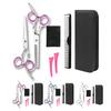 1 Set Hair Cutting Scissor Kit with Case Professional Salon Barber Stainless Steel Hairdressing Thinning Shears Comb Hair Clips Cleaning Cloth Set